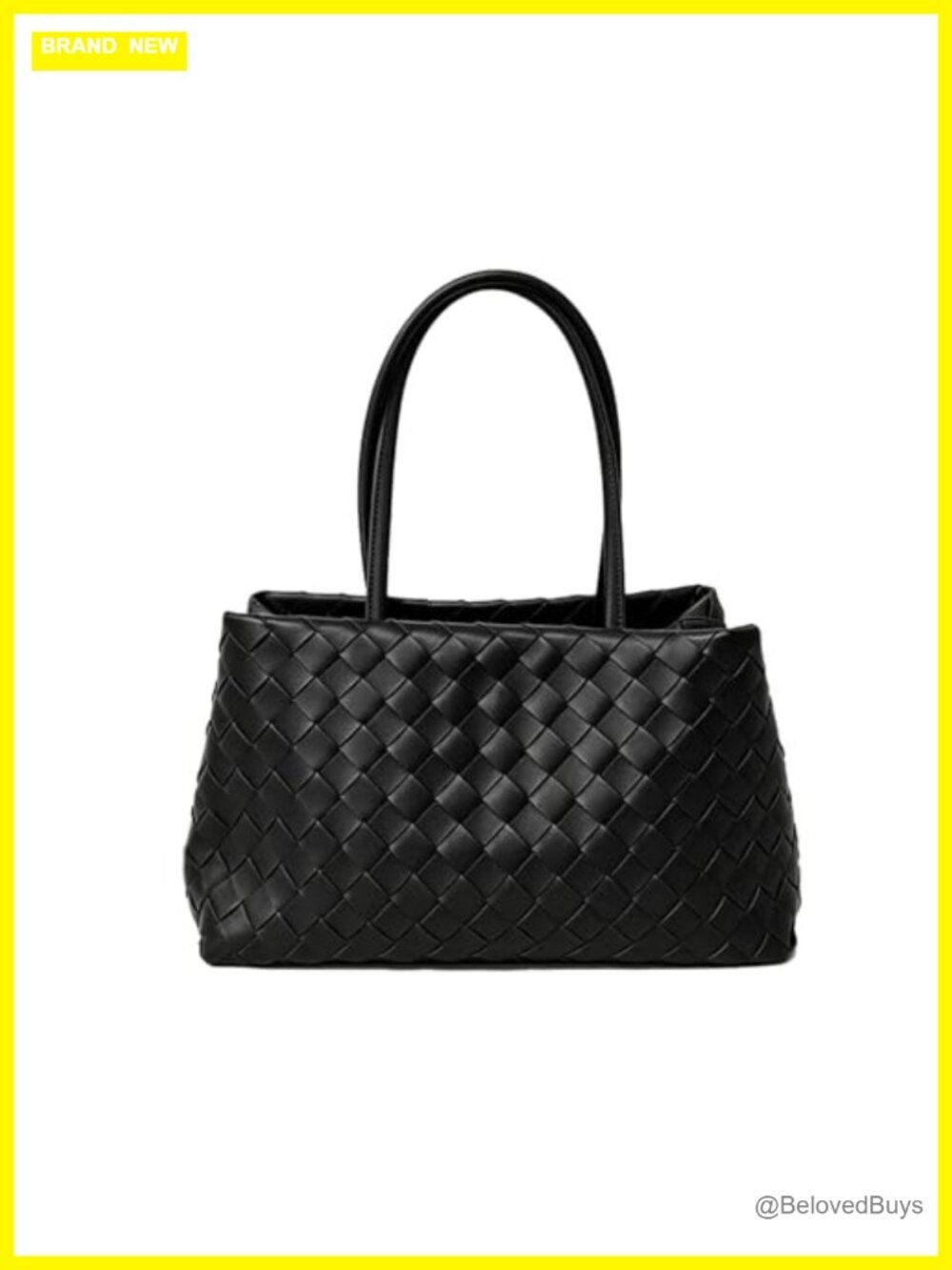 Woven Vegan Leather Tote Bag Large Hobo Shoulder Handbag Zip Top